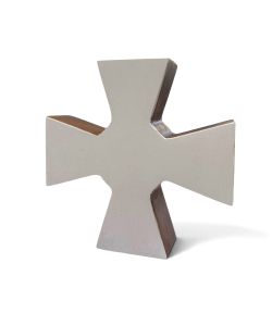 Croce Patente templare con cerchio al centro diam. 4cm 10x10 cm, liscia, gesso
