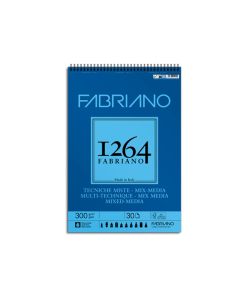 Blocco 1264 Tecniche Miste A4, 30 Fogli, 300 gr. Fabriano