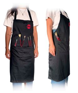 Grembiule nero in cotone con due tasche, Borciani Bonazzi