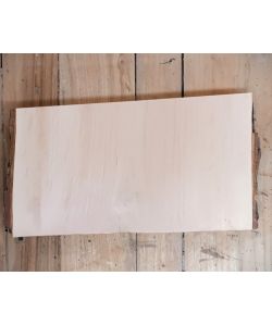 Pieza nica en madera maciza de aliso, con corteza, para pirograbado, 29x16 cm