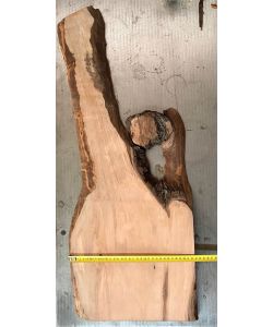 Pezzo in legno massiccio di pero con corteccia, per pirografia, 32x82 cm