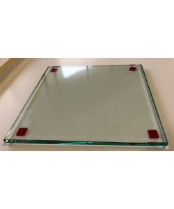 Glasplatte, dick. 1 cm (mit rutschfesten Füßen)