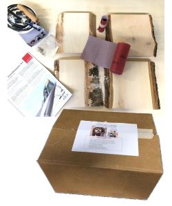 PYRO START BOX. Pyrography starter set, with pyrography pen, wood, 9 items.