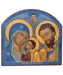 Icona Santa Famiglia 30x28 cm con arco