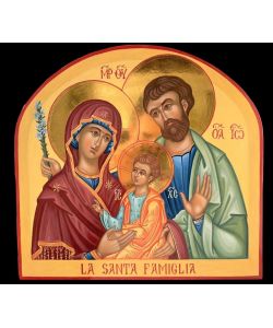 Holy Family icon, arch 35x33 cm, smooth