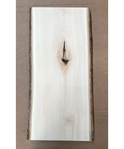 Pezzo unico in massiccio di Tiglio, con corteccia, per pirografia, 27x61 cm con nodo