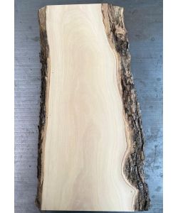 Unique piece in solid olive wood with chamfers and bark 17x44cm