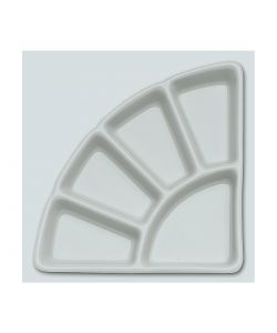 Porcelain palette 11x11 cm, triangular, with 5 compartments
